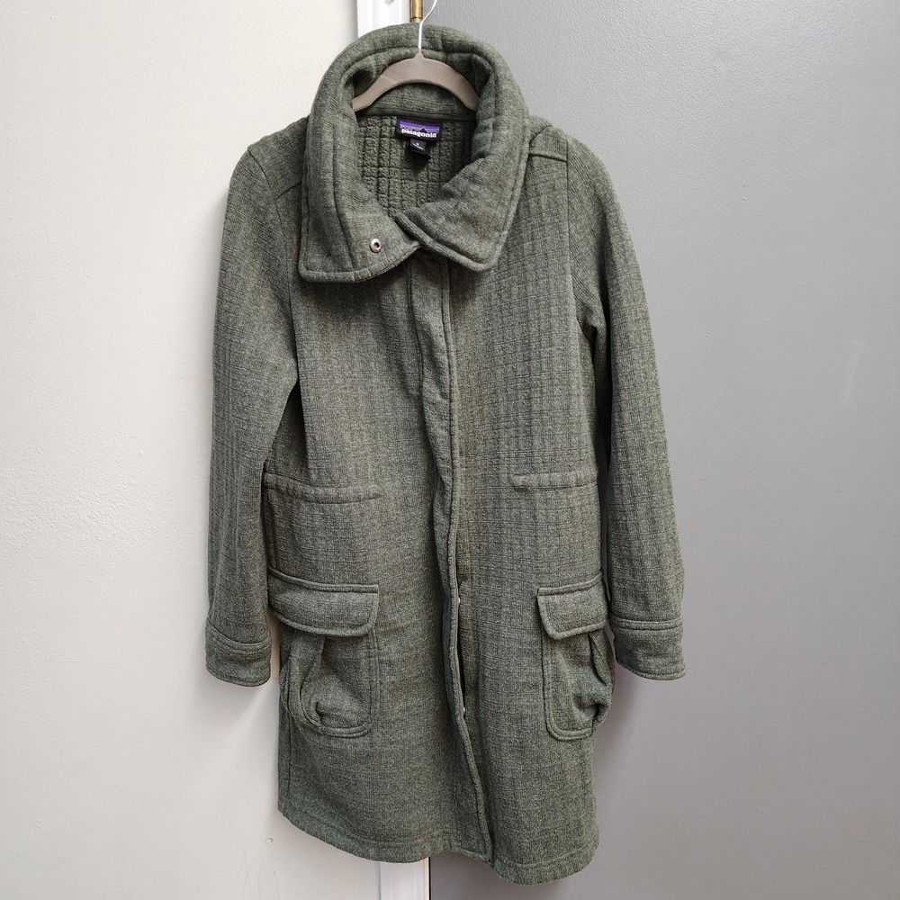 Patagonia Parkas Coat Long Jacket Womens Size Small Green Classic Pockets NOTE